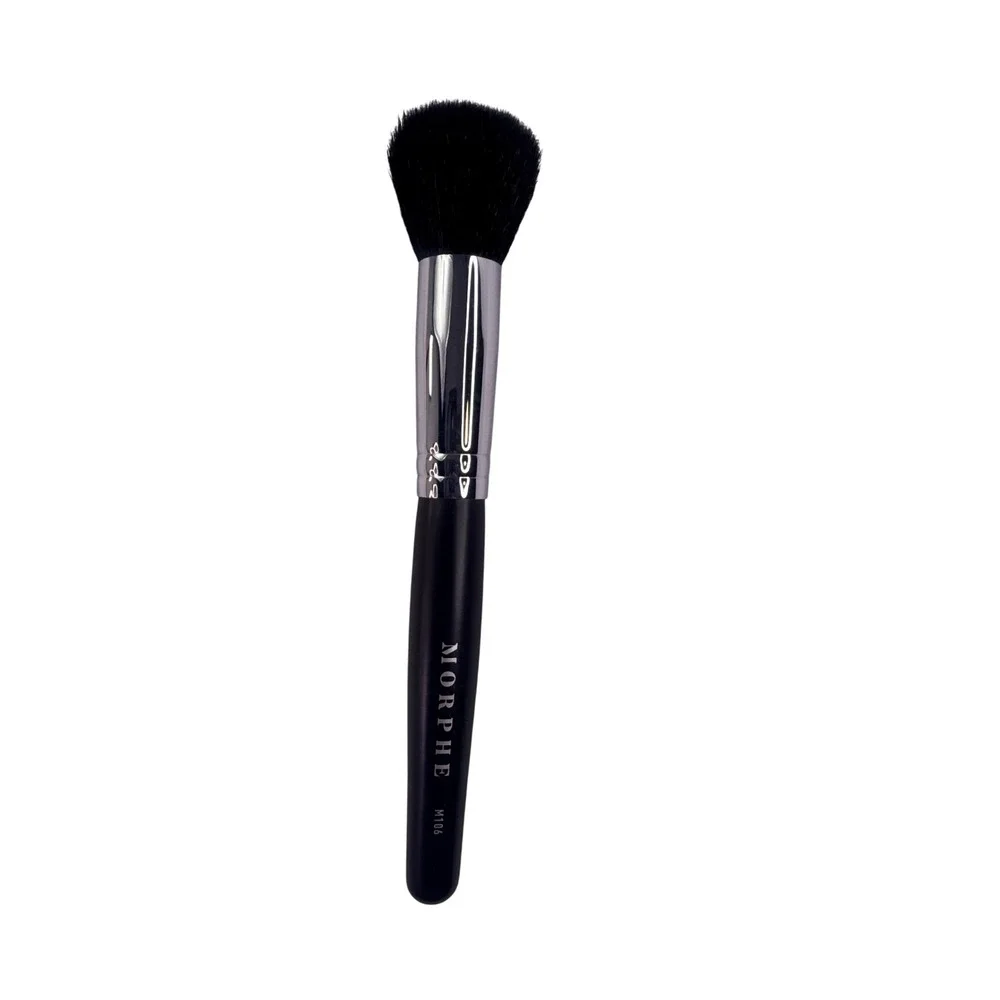 Morphe M106 Pointed Powder Brush Black Silver Tapered Fluffy Makeup Tool